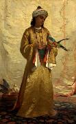 Henriette Ronner A Moorish Girl with Parakeet Sweden oil painting artist